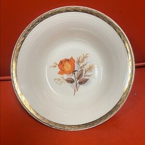 Vintage Triumph American Limoges Plate 22-K Gold Vermillion Rose S-V Belvedere-T